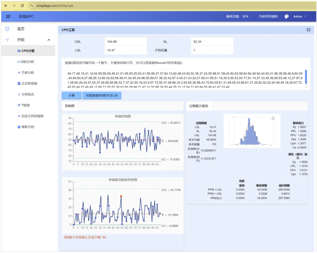 在线SPC工具推荐，记得收藏哦